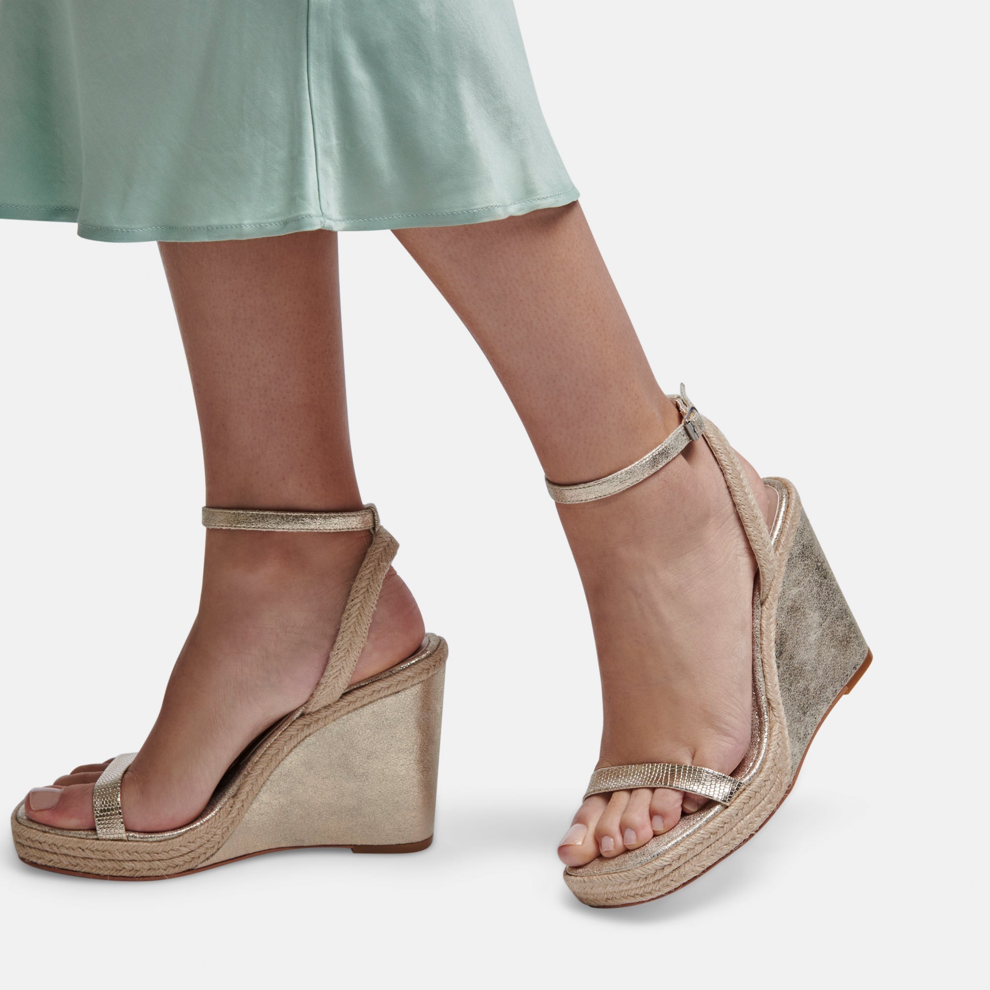 AURORA HEELS LIGHT GOLD METALLIC STELLA - re:vita