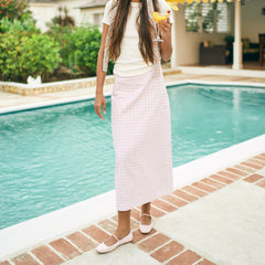 REYES X BYRDIE GOLF BALLET FLATS PINK PLAID GINGHAM