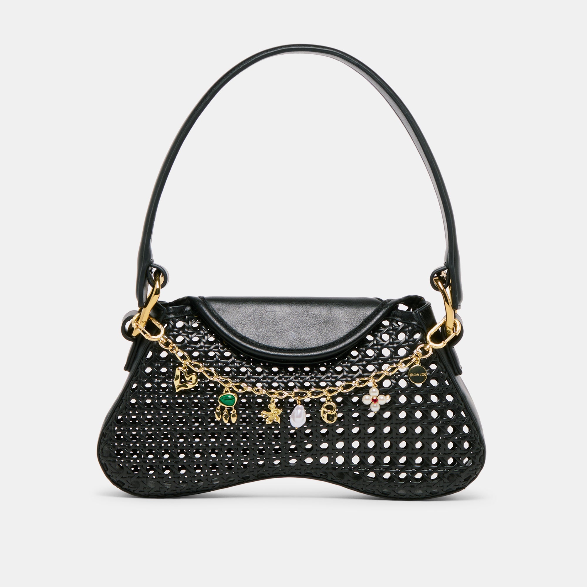 PEARL CHAIN BAG CHARM GOLD PEARL