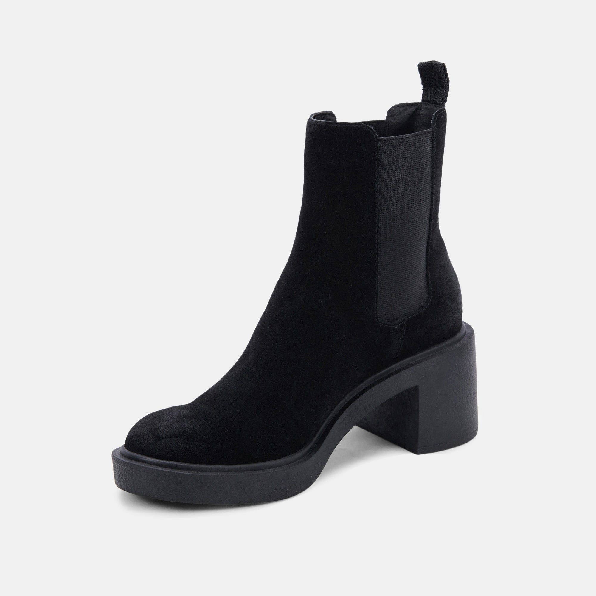 GUNNER BOOTIES BLACK SUEDE - re:vita