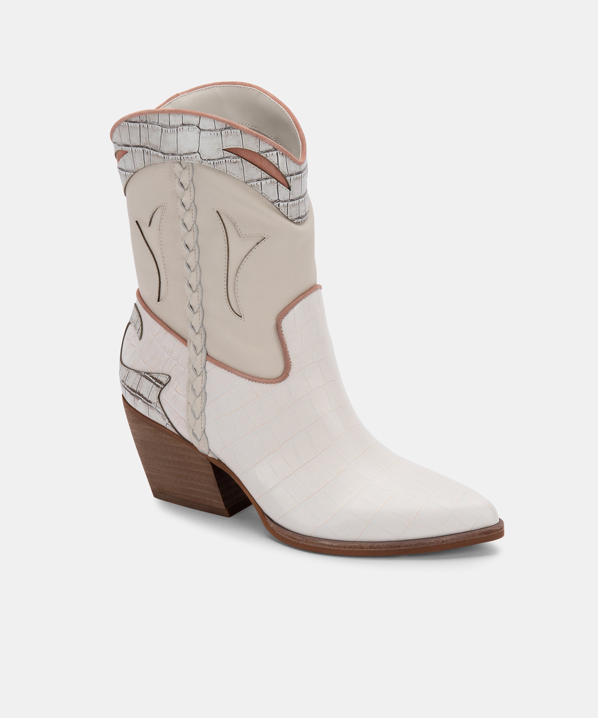 LORAL BOOTIES IVORY LEATHER - re:vita