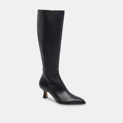 AUGGIE EXTRA WIDE CALF BOOTS BLACK LEATHER - re:vita