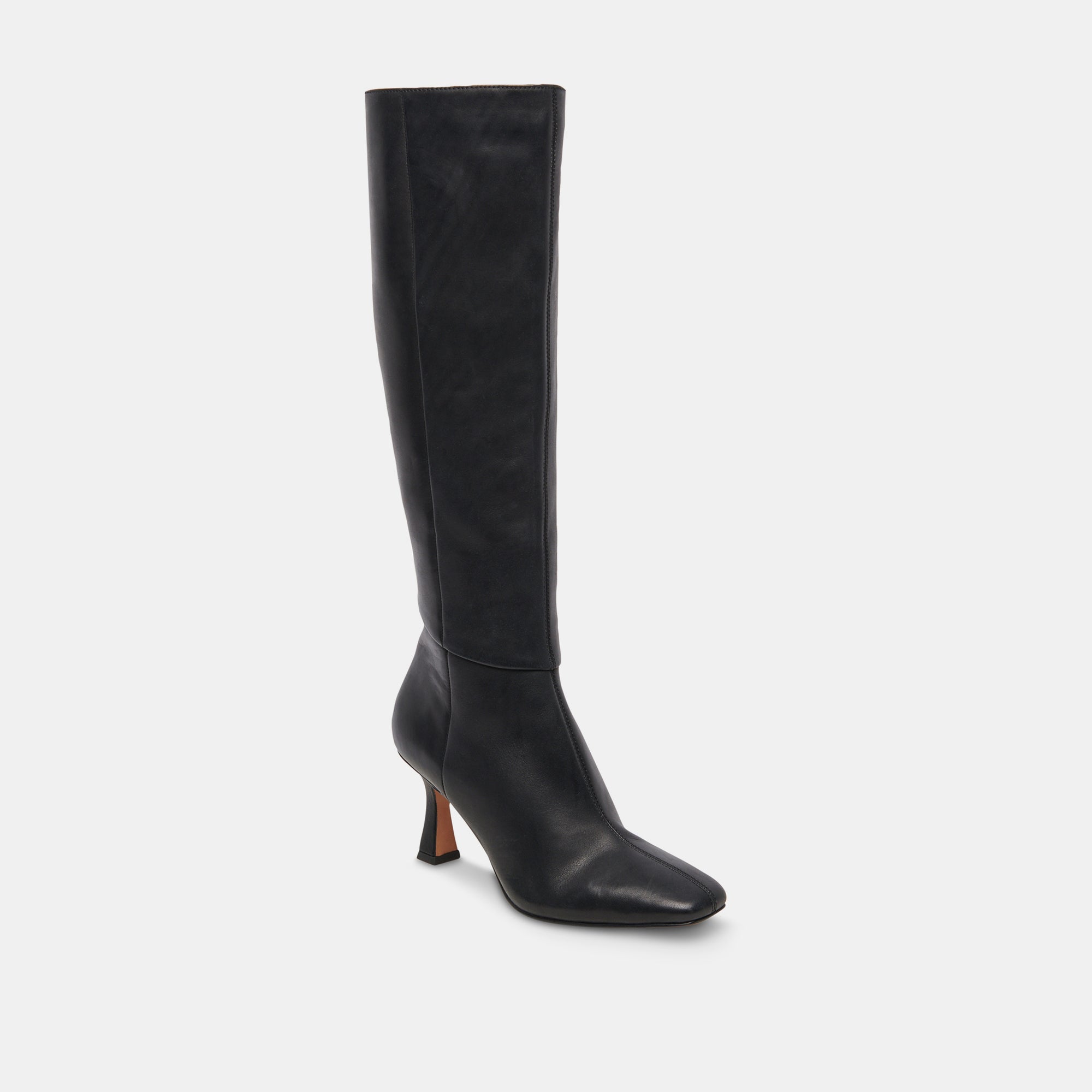 GYRA WIDE CALF BOOTS BLACK LEATHER - re:vita
