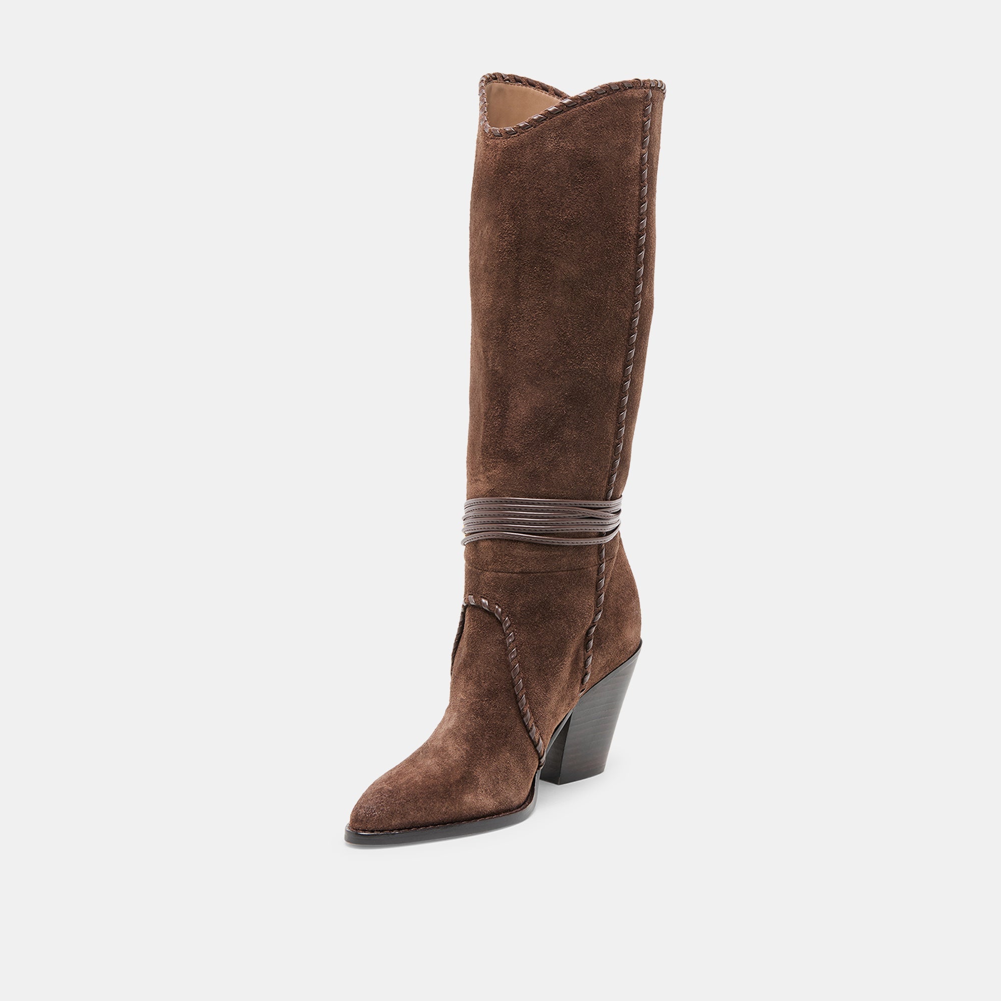 JODY WIDE CALF BOOTS DK BROWN SUEDE