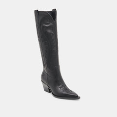 RYATT EXTRA WIDE CALF BOOTS BLACK LEATHER