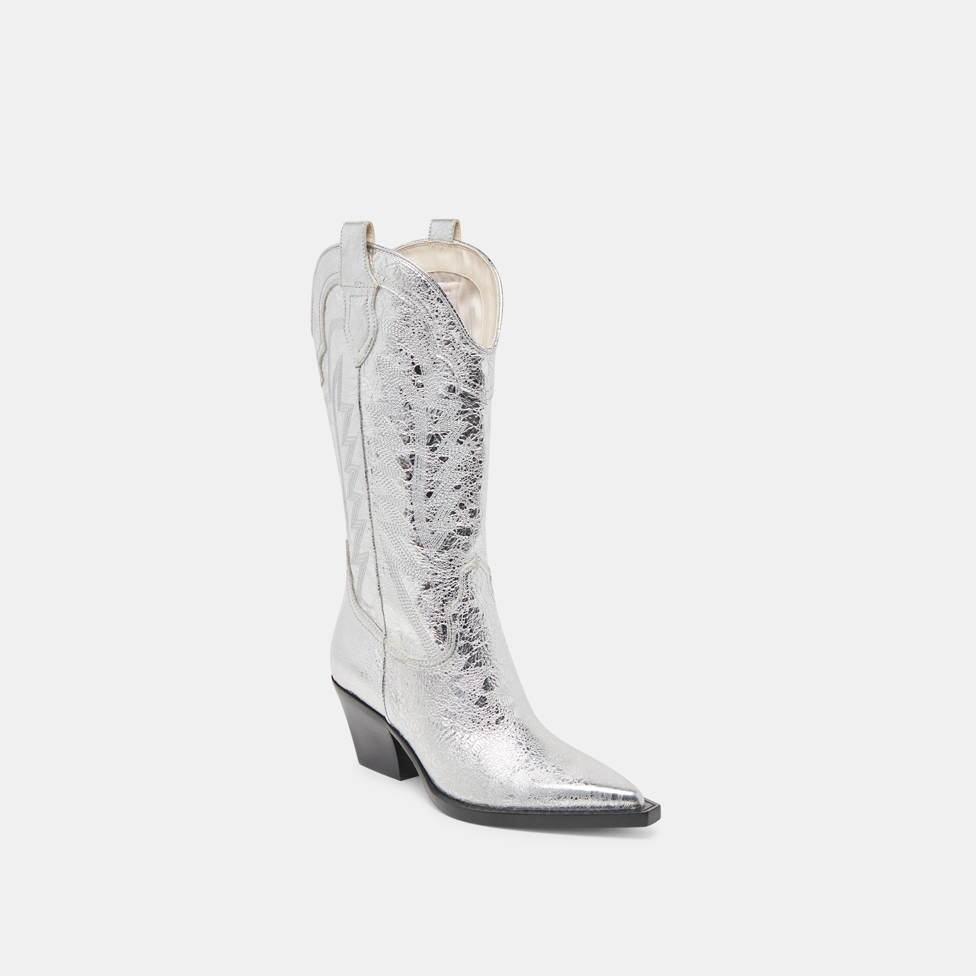 RYLAND BOOTS SILVER DISTRESSED LEATHER