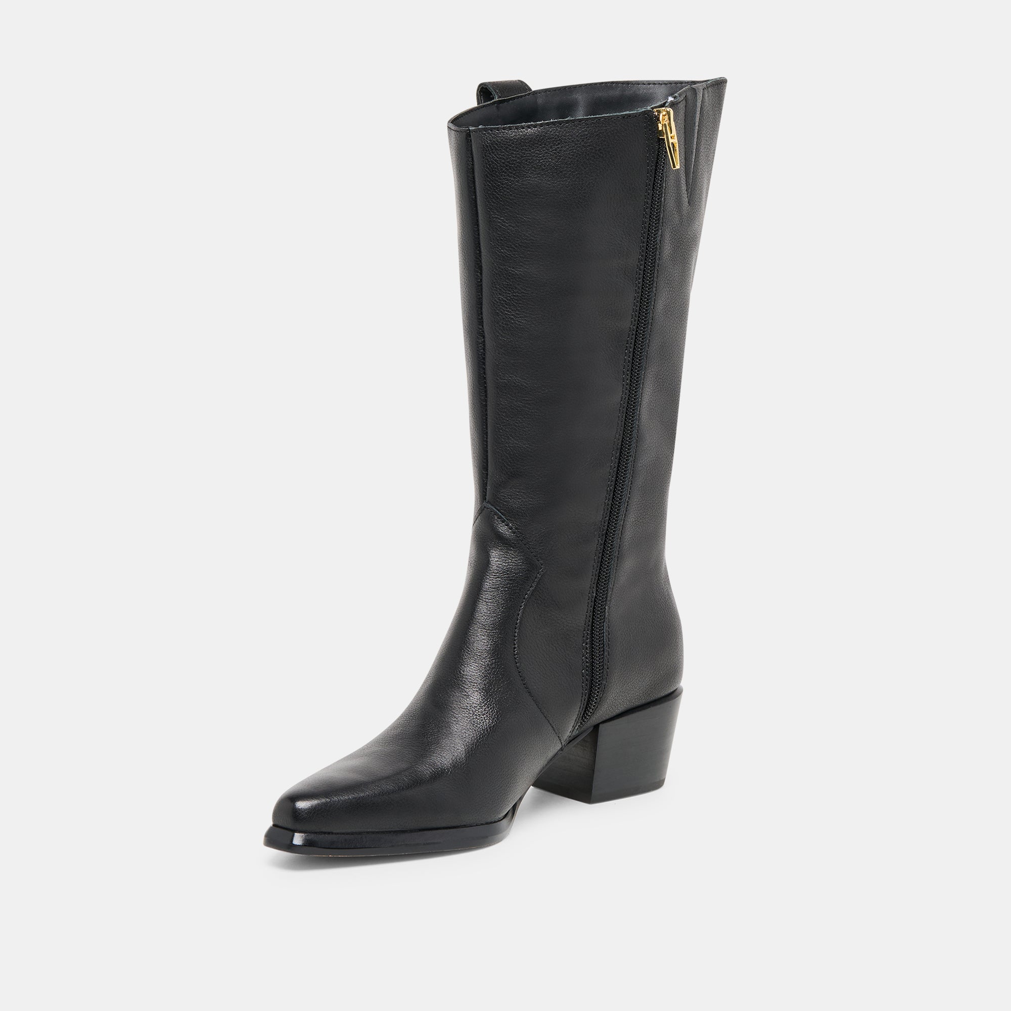 VERN WIDE CALF BOOTS BLACK LEATHER
