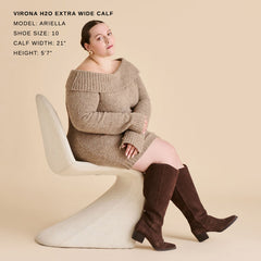 VIRONA H2O EXTRA WIDE CALF BOOTS DK BROWN SUEDE