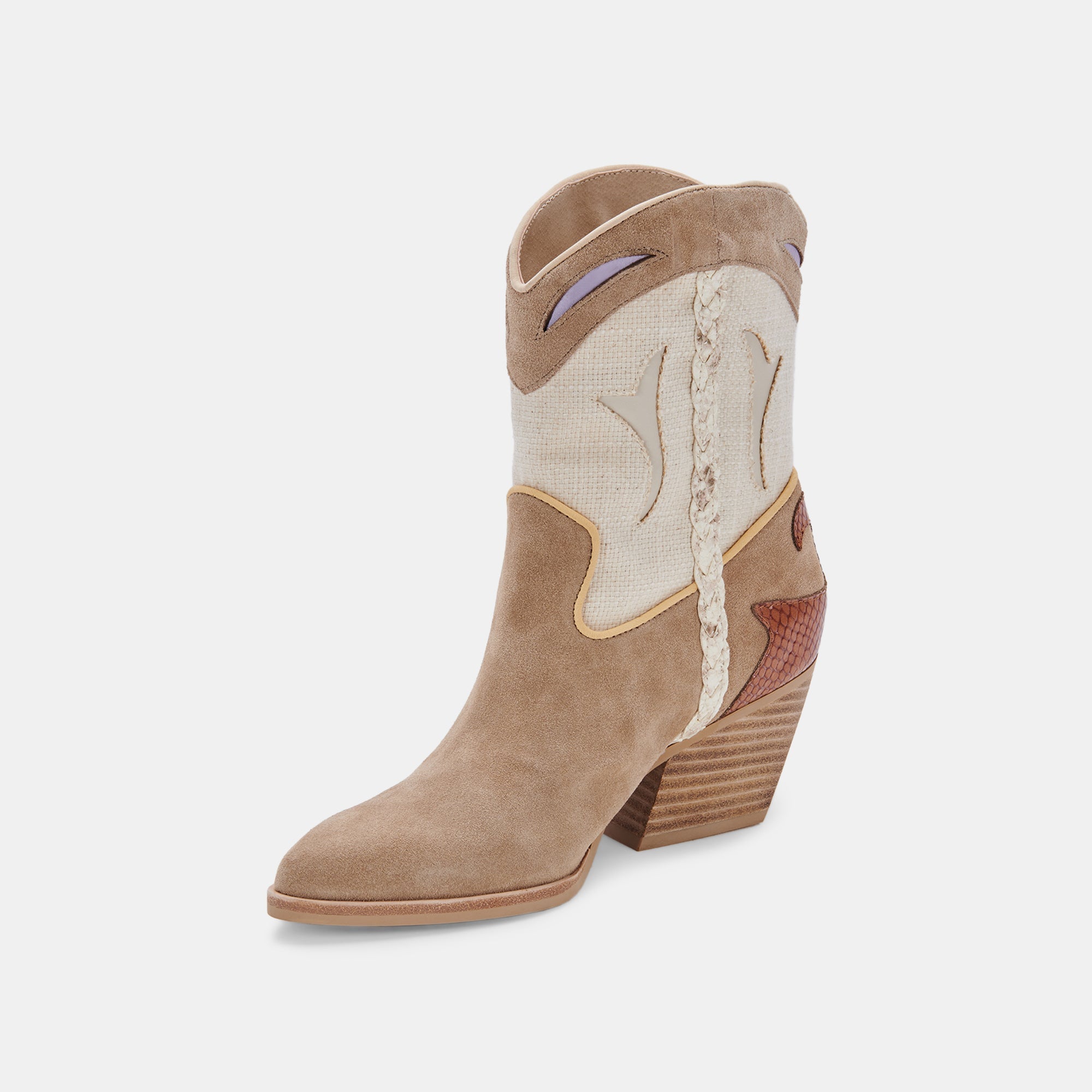 LORAL BOOTIES TAUPE MULTI SUEDE - re:vita