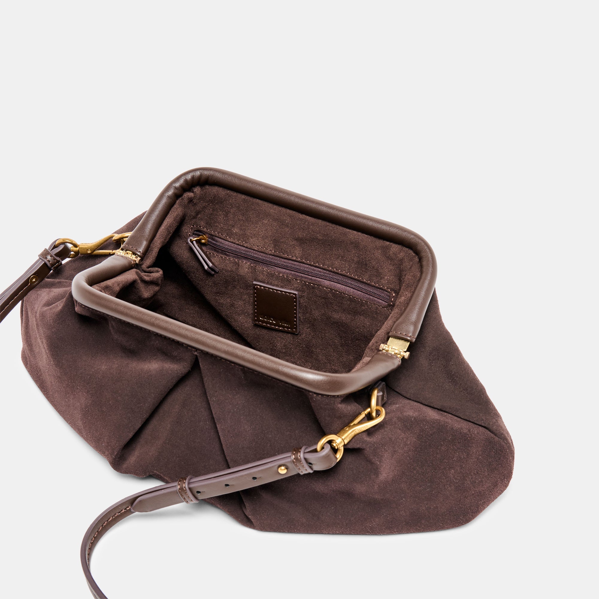 SAHARA CLUTCH ESPRESSO SUEDE