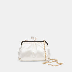 KENDALL CLUTCH WHITE SATIN