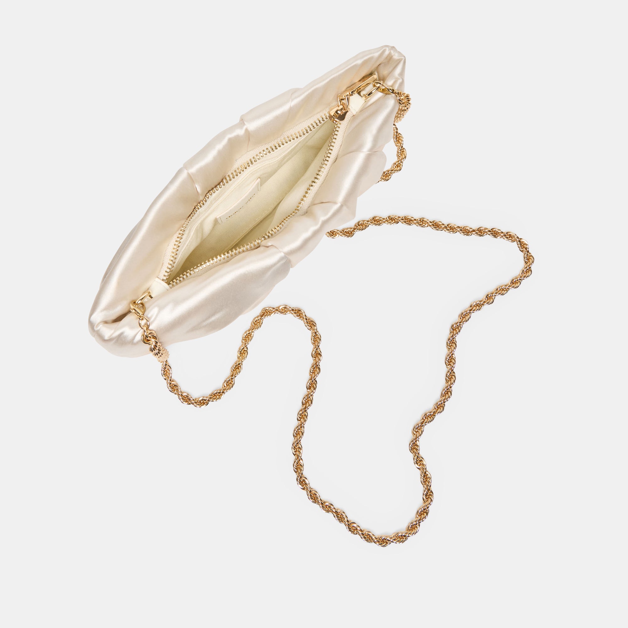 ROZEY CLUTCH WHITE SATIN