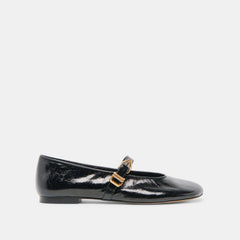 ALIZZA BALLET FLATS MIDNIGHT CRINKLE PATENT