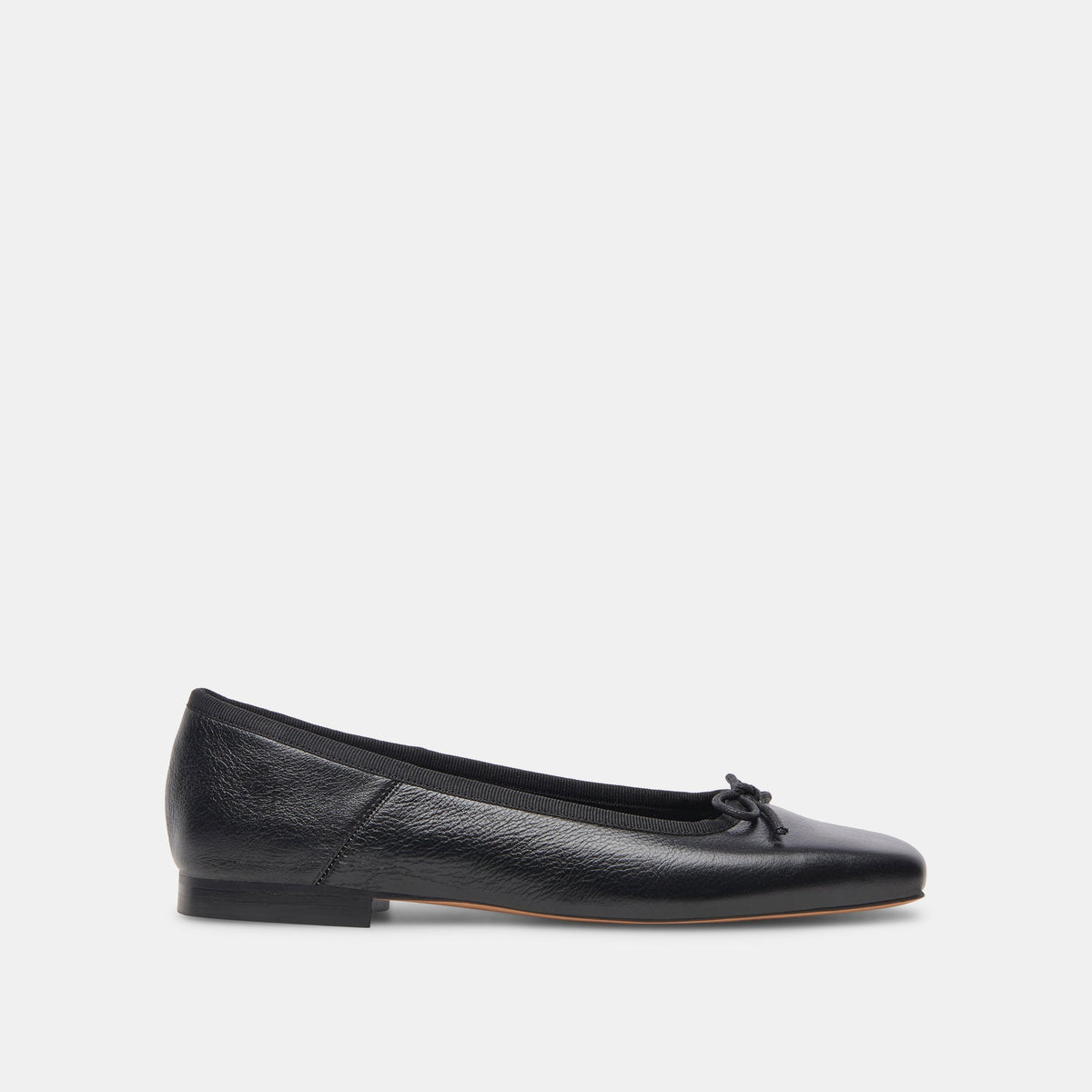 ANISA WIDE BALLET FLATS BLACK LEATHER - re:vita