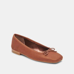 ANISA WIDE BALLET FLATS COPPER METALLIC SUEDE - re:vita