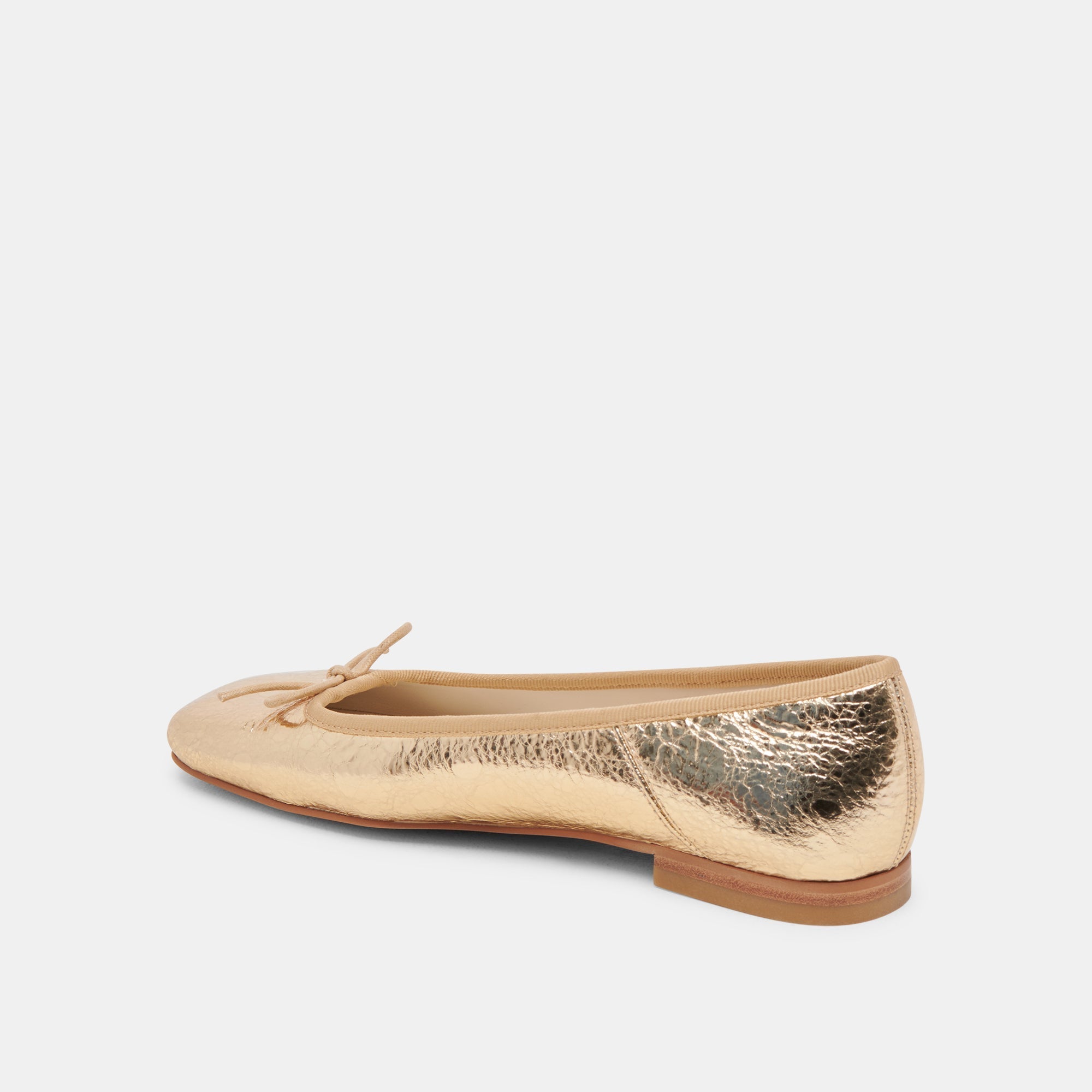 ANISA BALLET FLATS GOLD DISTRESSED LEATHER - re:vita