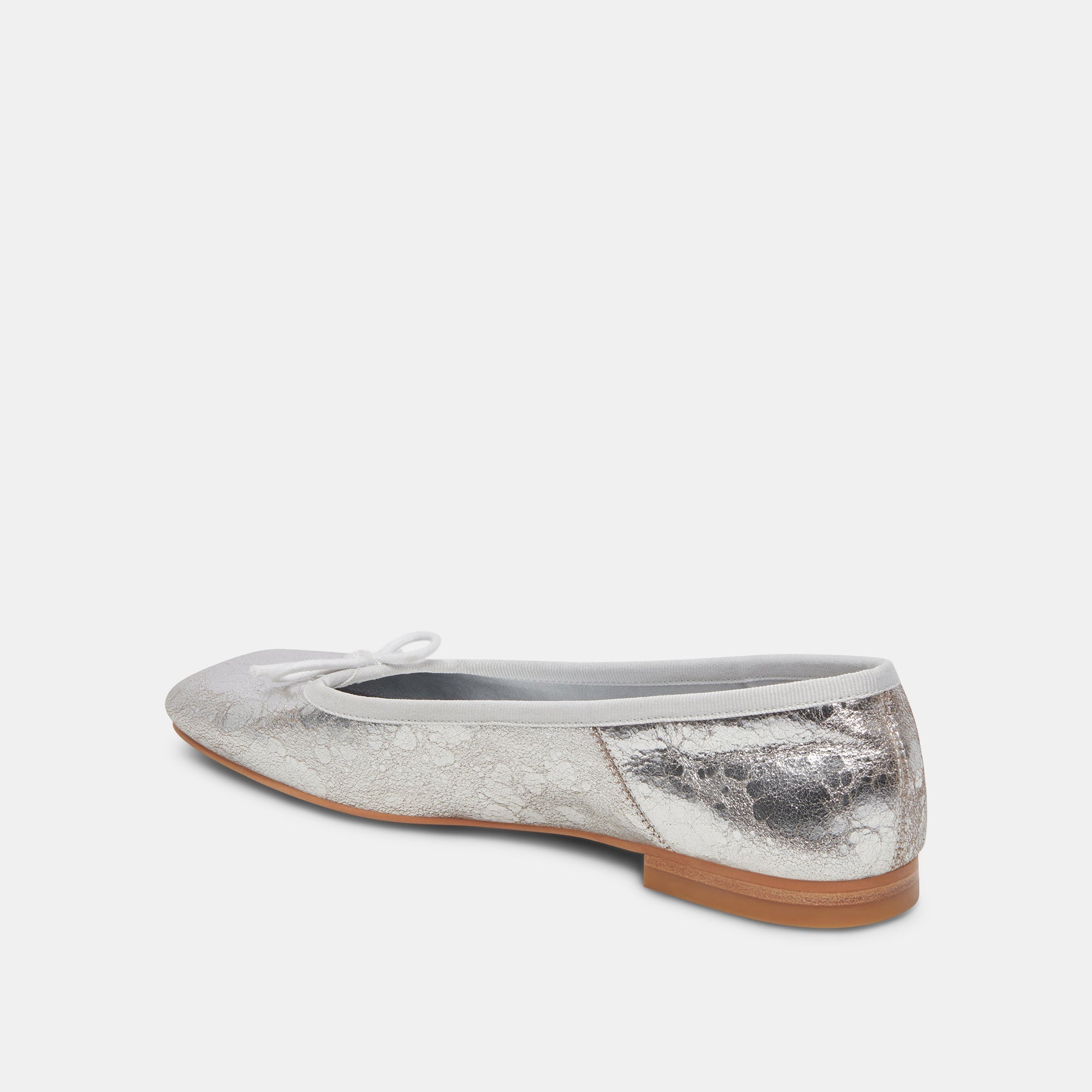 ANISA WIDE BALLET FLATS SILVER DISTRESSED LEATHER - re:vita