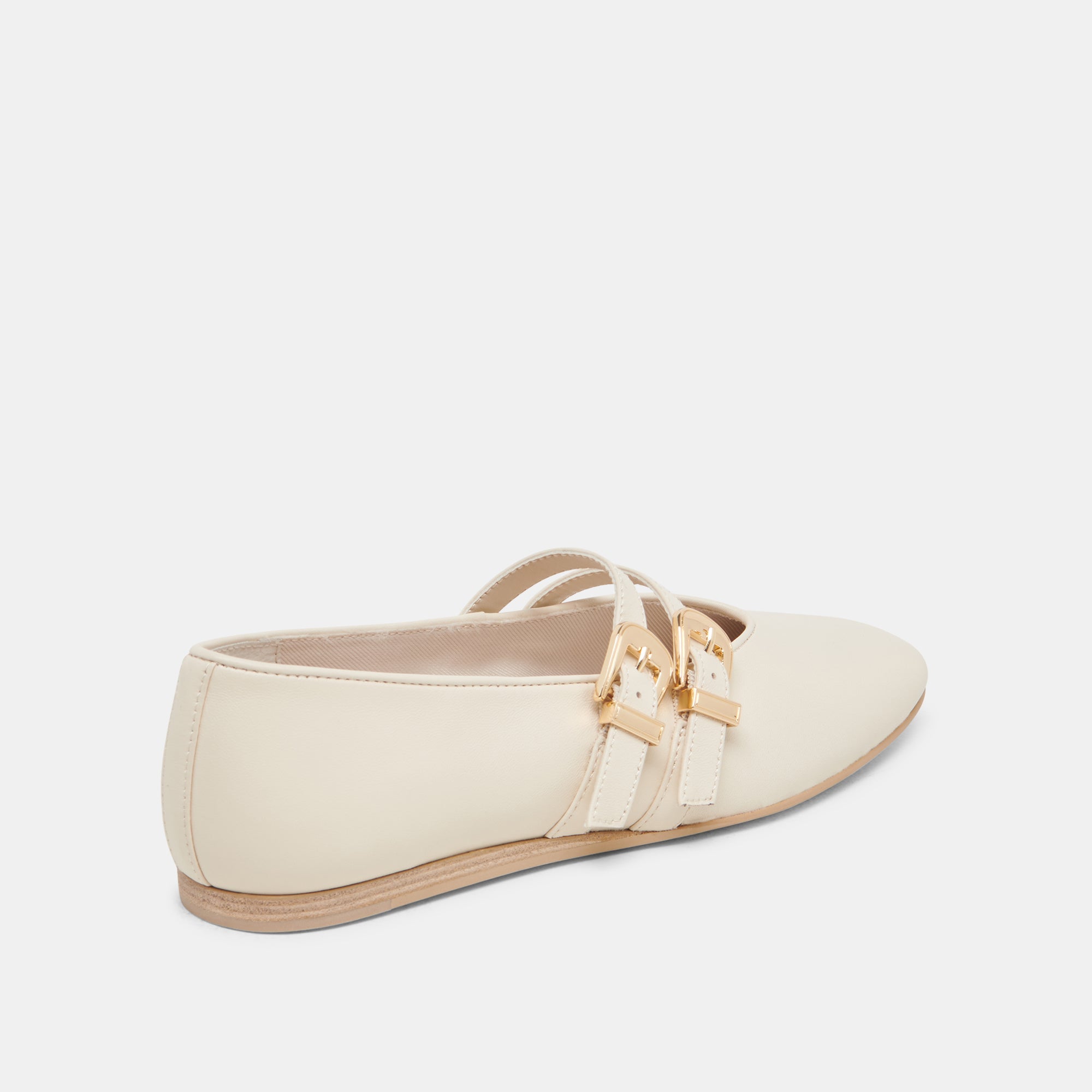 BAYLEE WIDE BALLET FLATS IVORY LEATHER