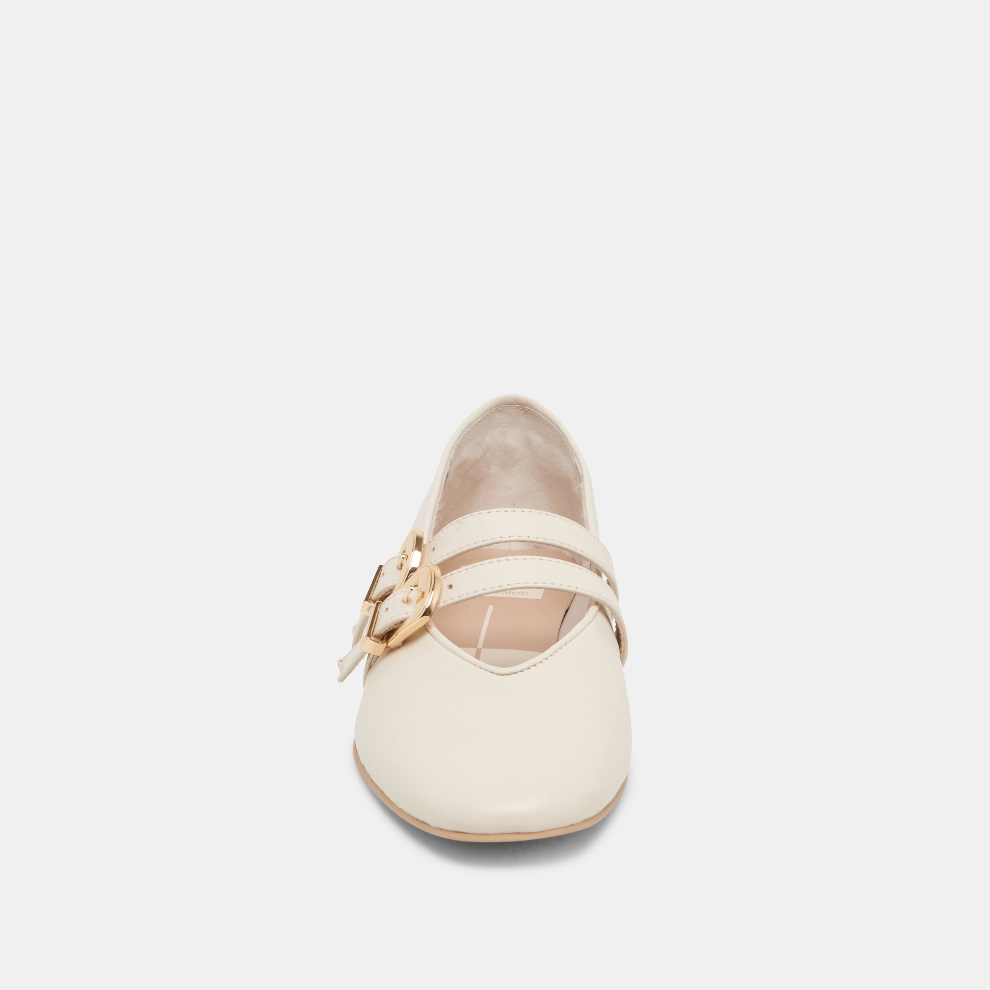 BAYLEE WIDE BALLET FLATS IVORY LEATHER