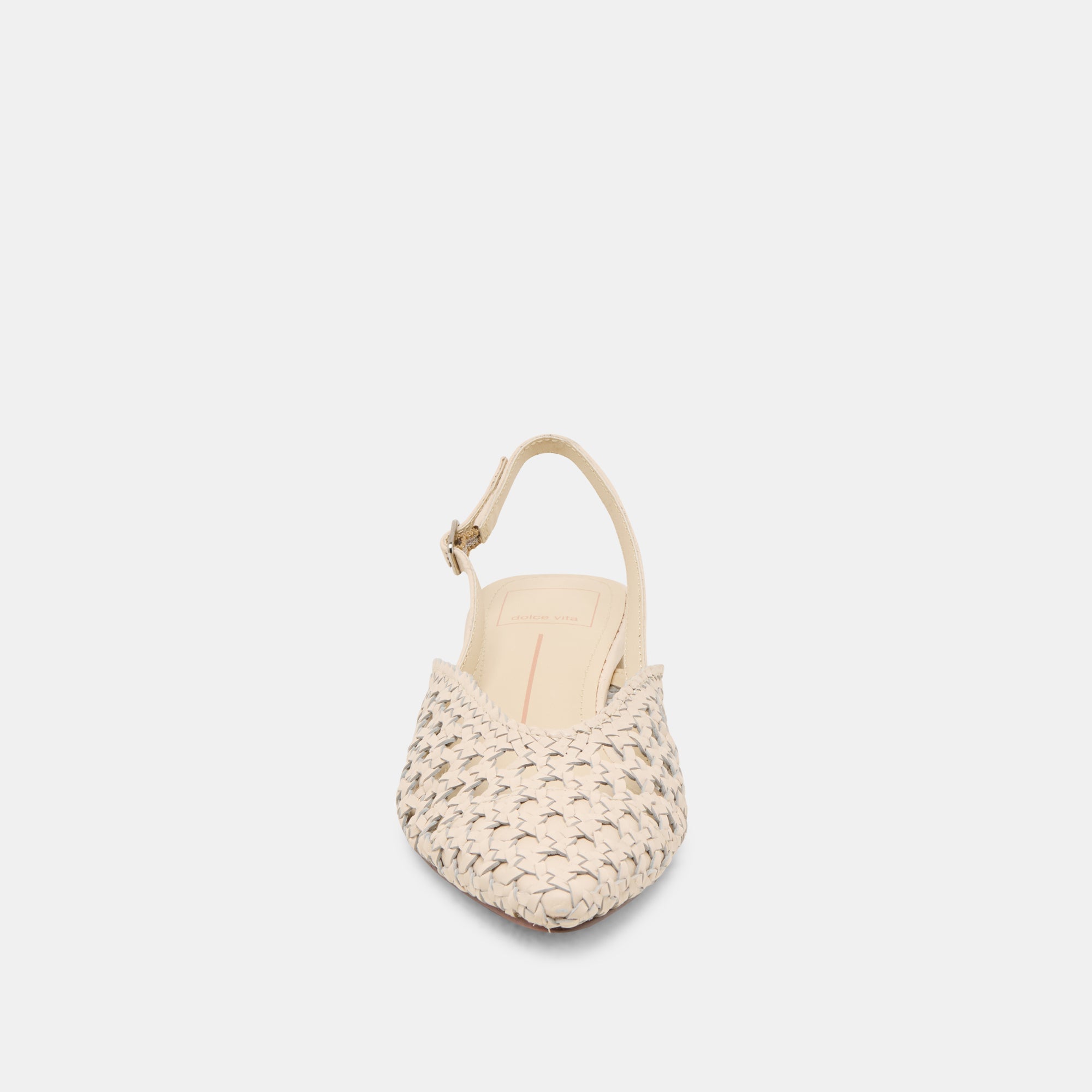 BIRDIE FLATS OFF WHITE WOVEN LEATHER