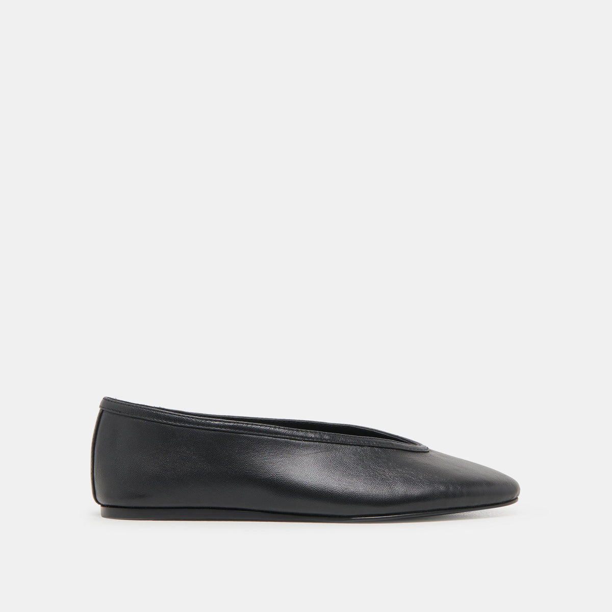 BRAIDY BALLET FLATS BLACK LEATHER