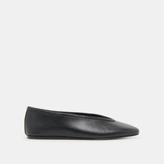 BRAIDY BALLET FLATS BLACK LEATHER