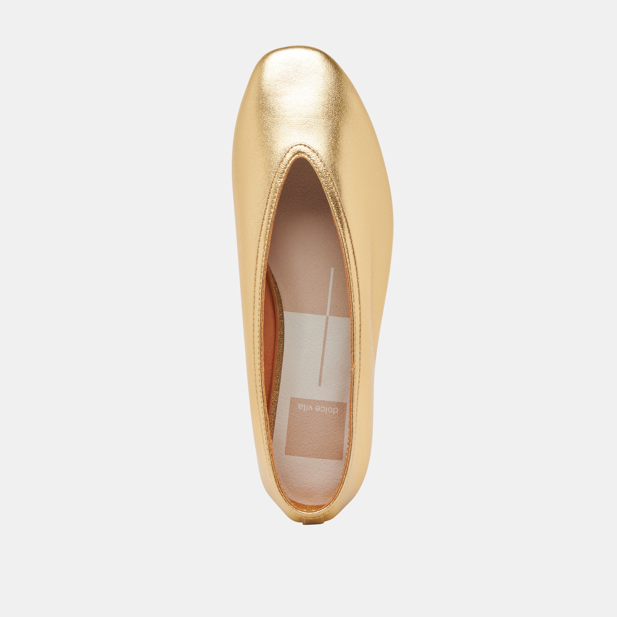 BRAIDY BALLET FLATS GOLD METALLIC LEATHER