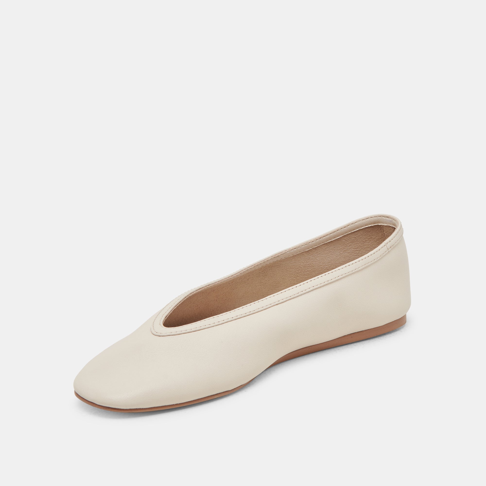 BRAIDY BALLET FLATS IVORY LEATHER