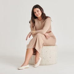 BRAIDY BALLET FLATS IVORY LEATHER