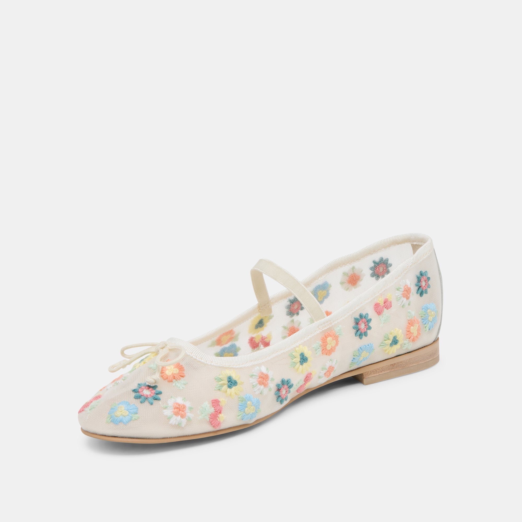 CADEL FLORAL BALLET FLATS IVORY FLORAL MESH