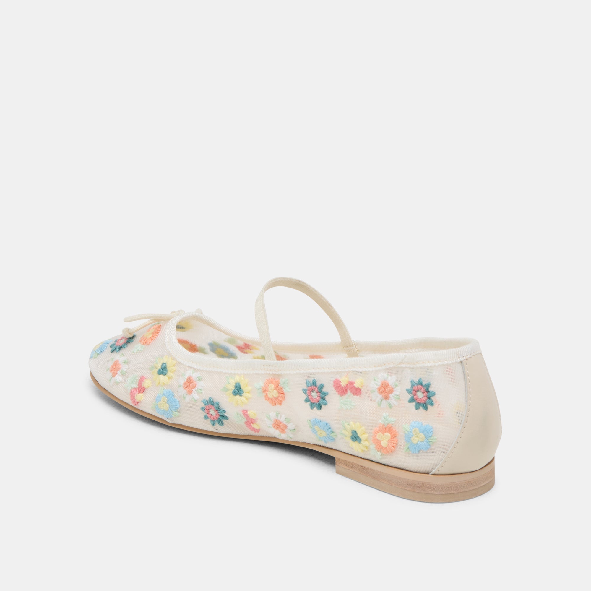 CADEL FLORAL BALLET FLATS IVORY FLORAL MESH