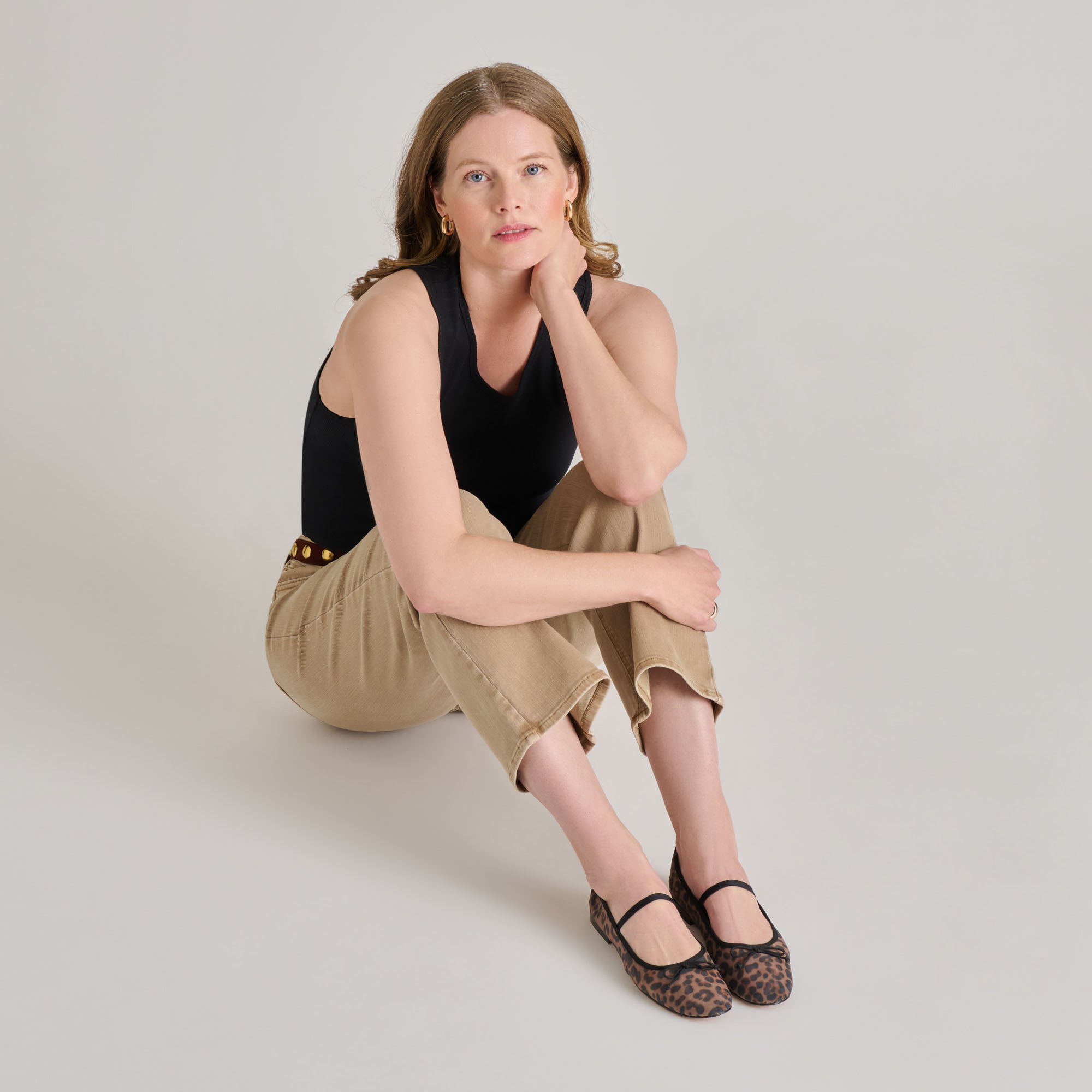 CADEL BALLET FLATS DK LEOPARD MESH