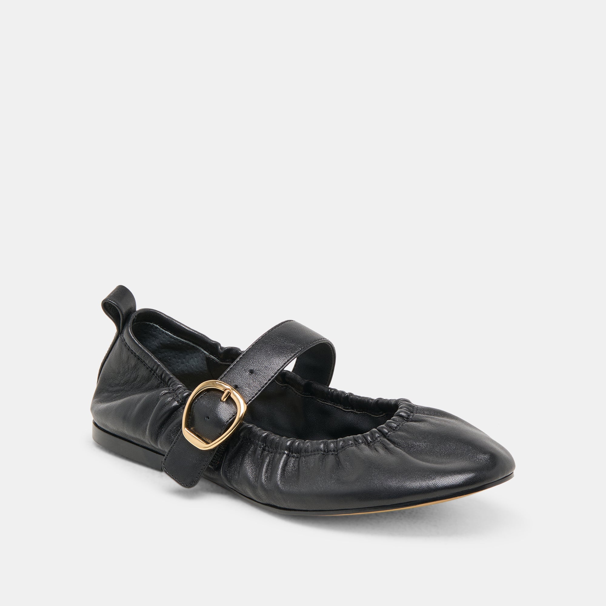 CAELY BALLET FLATS BLACK LEATHER