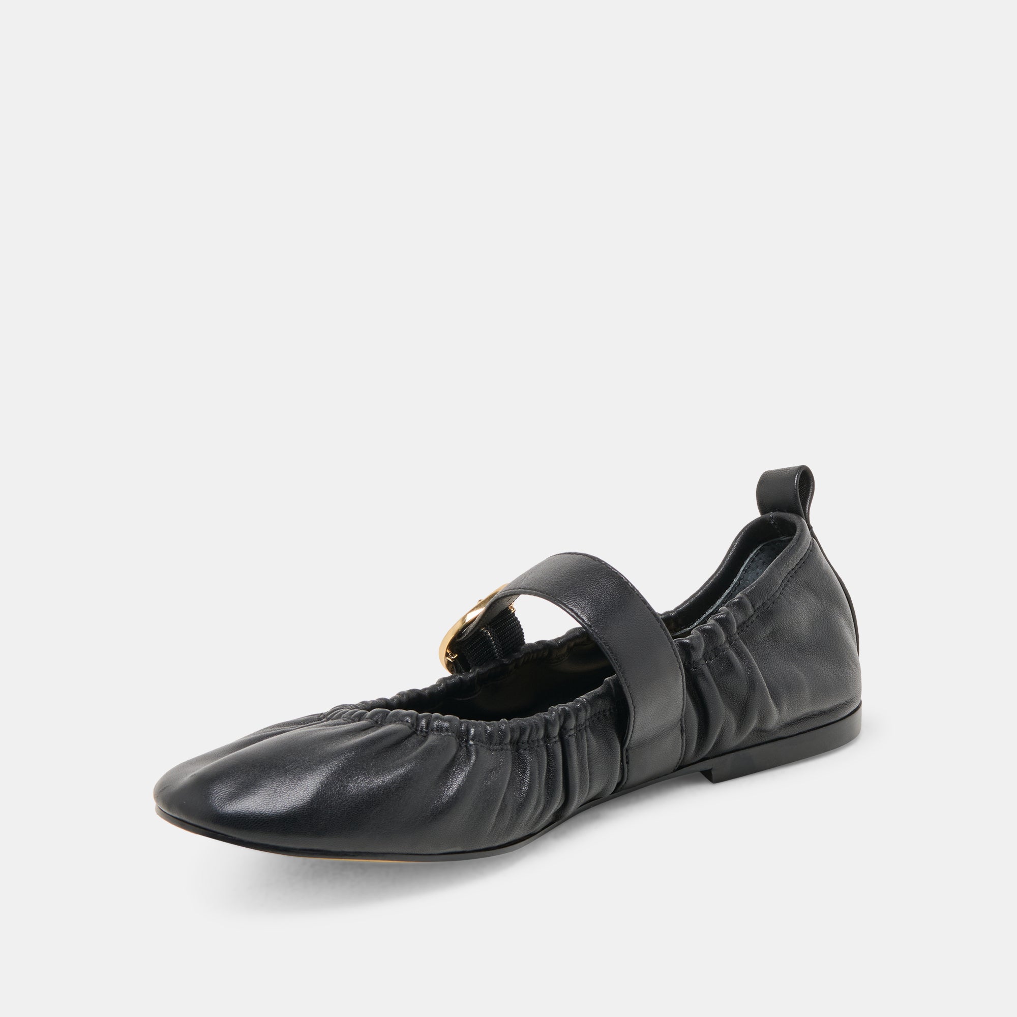 CAELY BALLET FLATS BLACK LEATHER