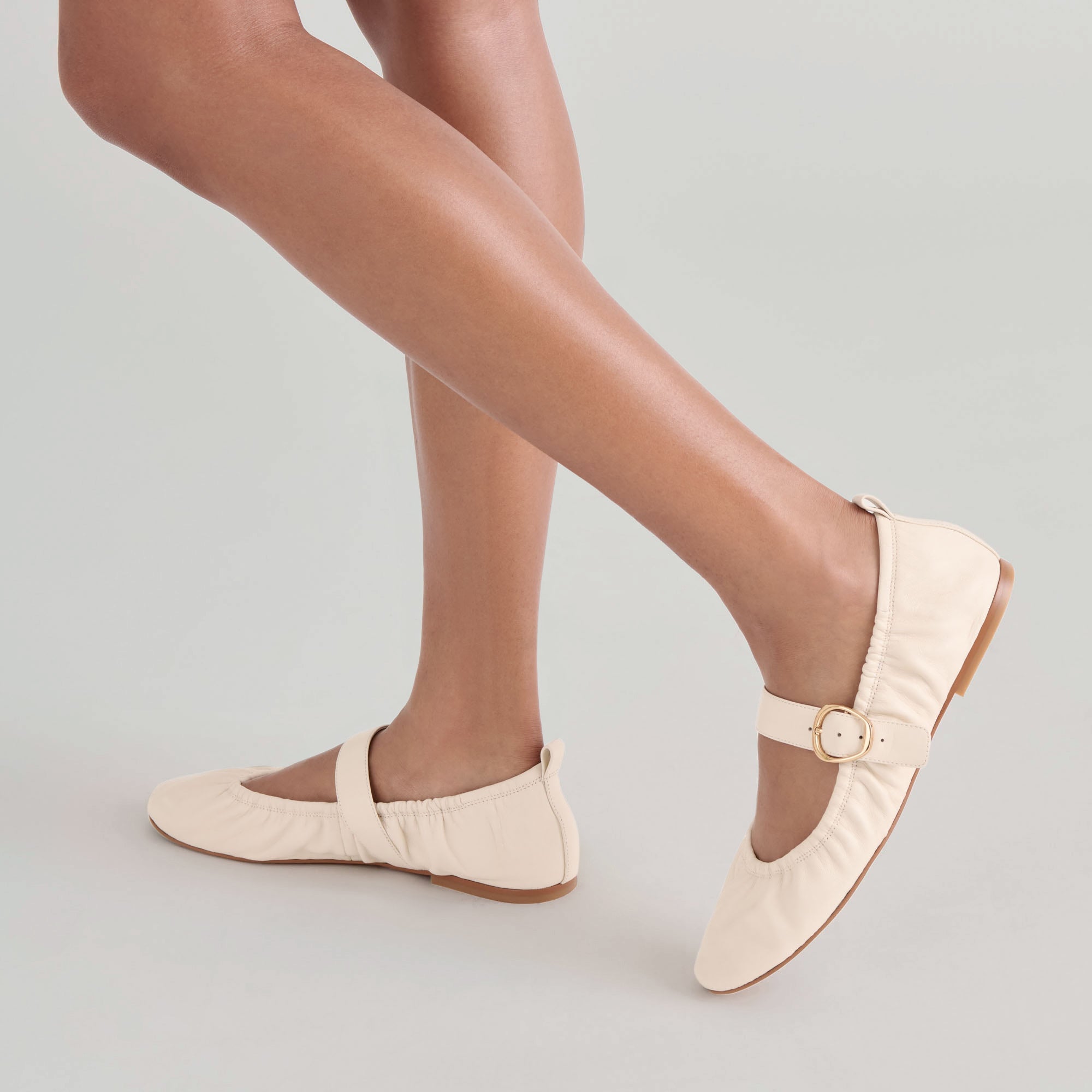 CAELY BALLET FLATS BONE LEATHER