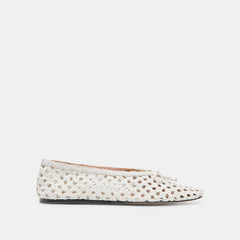 EDDA BALLET FLATS BONE WOVEN LEATHER