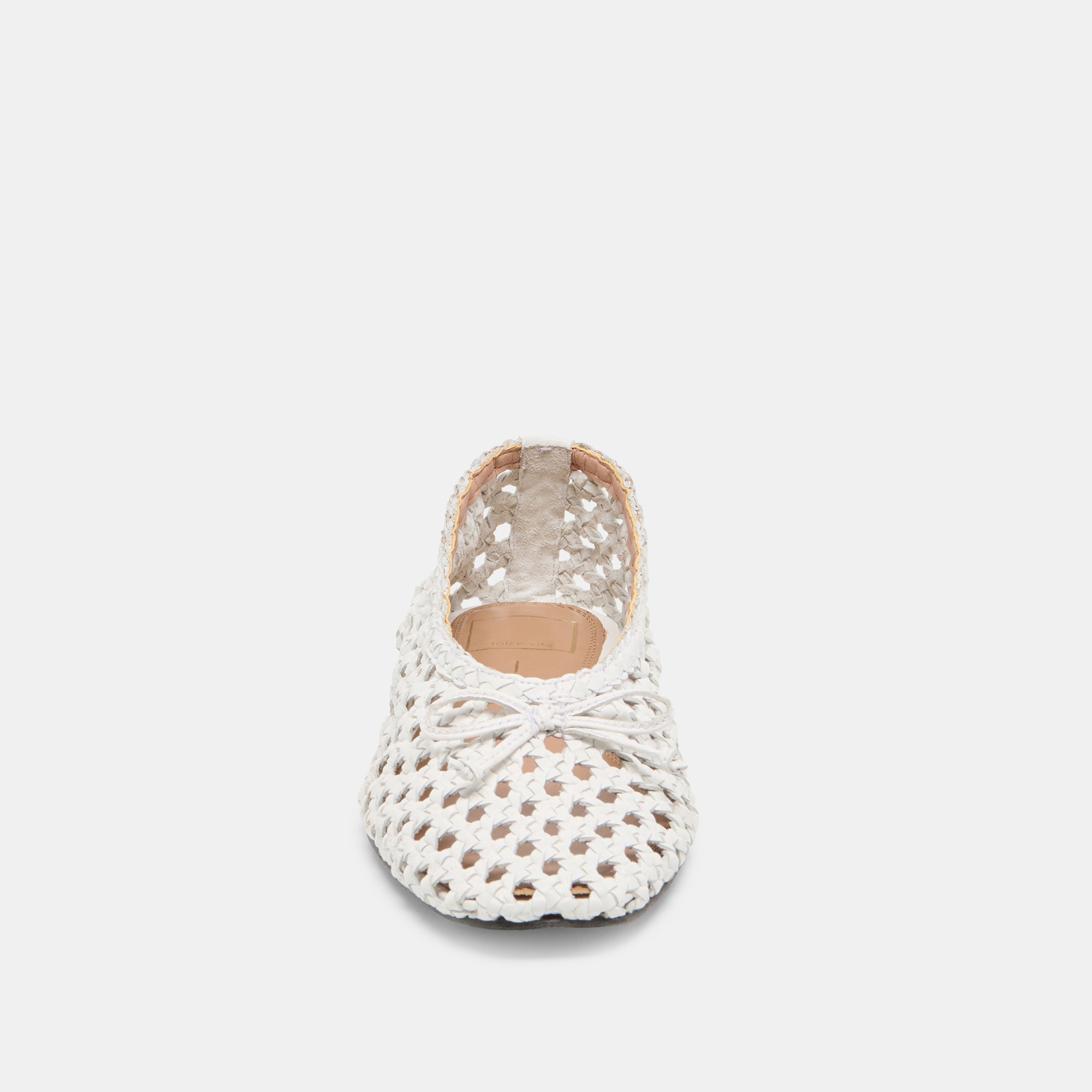 EDDA BALLET FLATS BONE WOVEN LEATHER