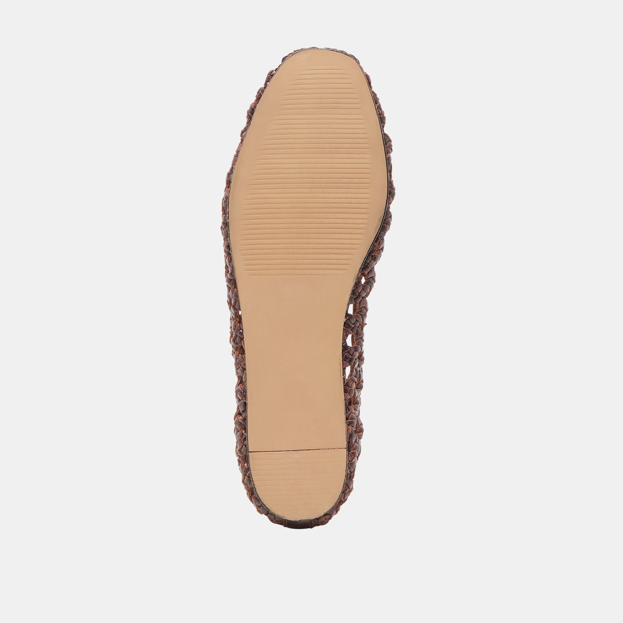 EDDA BALLET FLATS BROWN WOVEN LEATHER