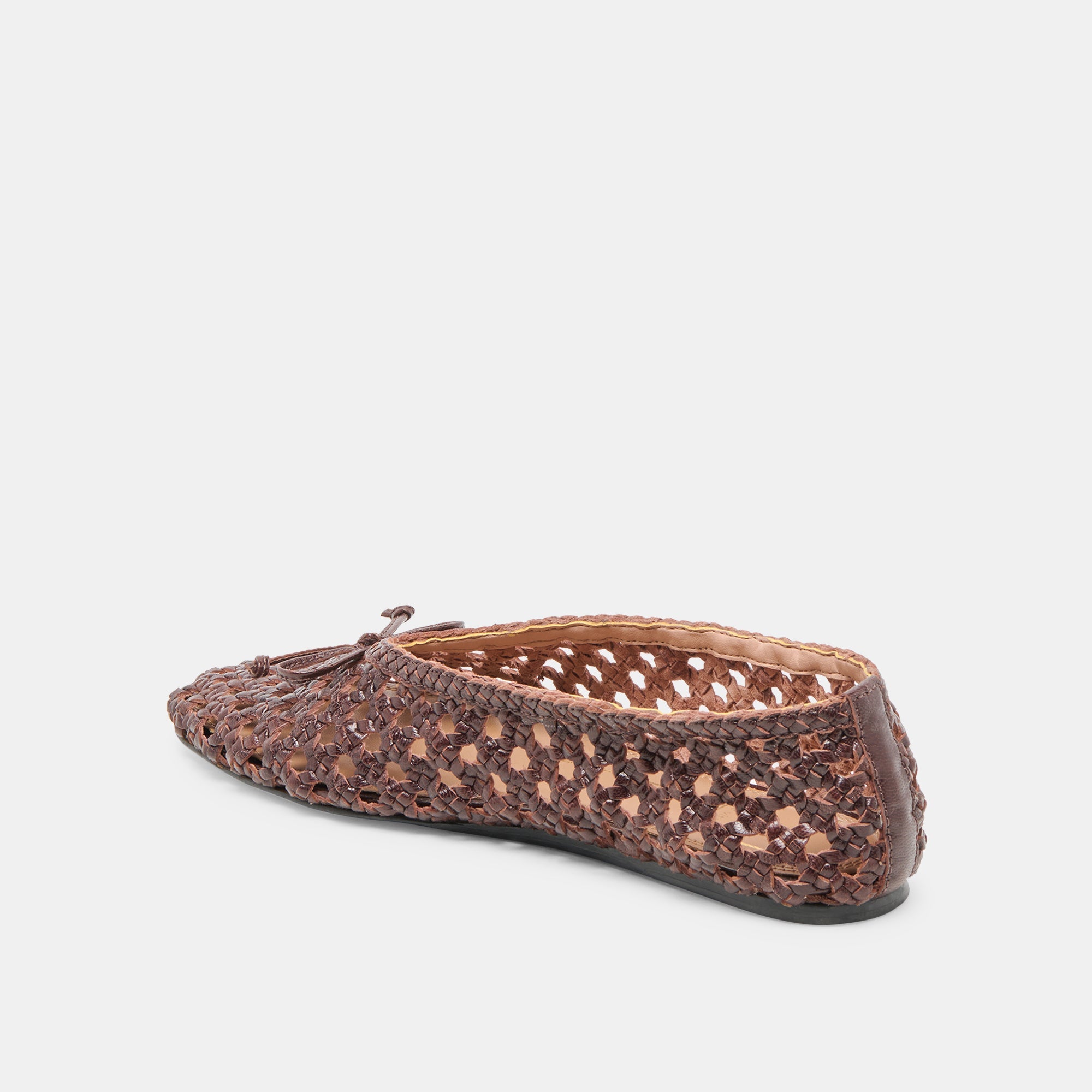 EDDA BALLET FLATS BROWN WOVEN LEATHER
