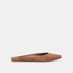 EILA FLATS DK BROWN SUEDE