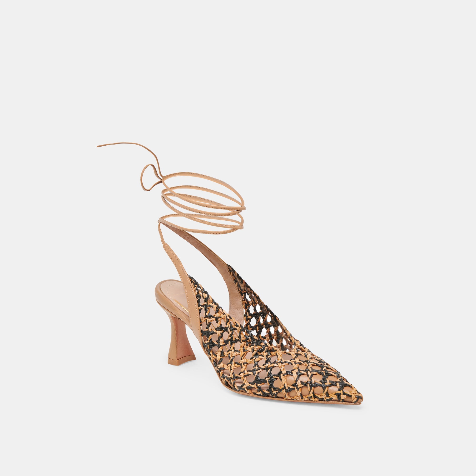 GESICA HEELS BLACK NATURAL WOVEN