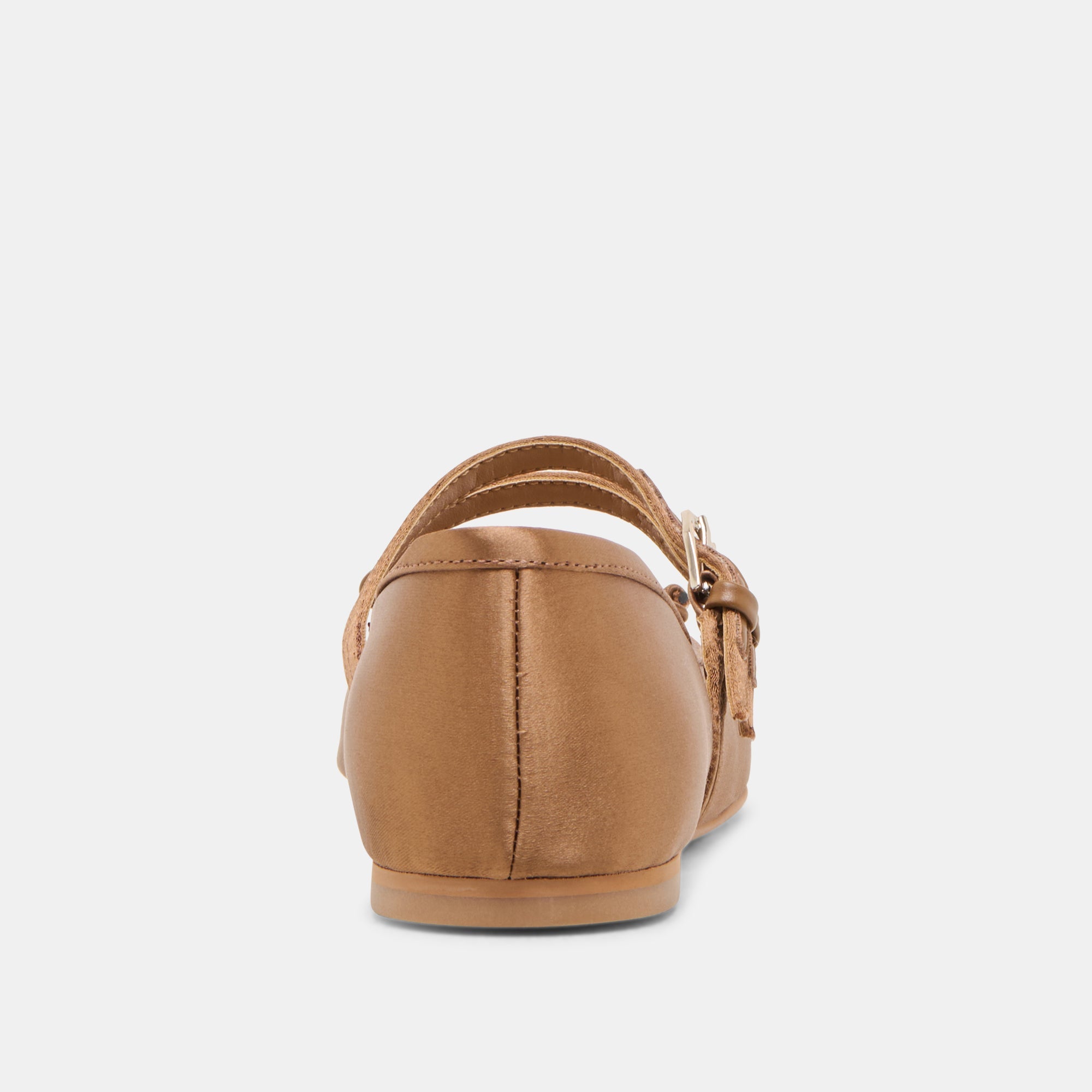 GIBSEN BALLET FLATS MID BROWN SATIN