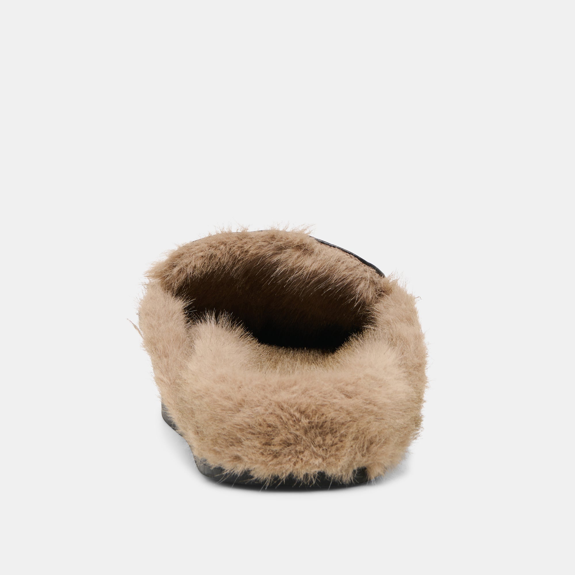 JODERO PLUSH FLATS BLACK LEATHER