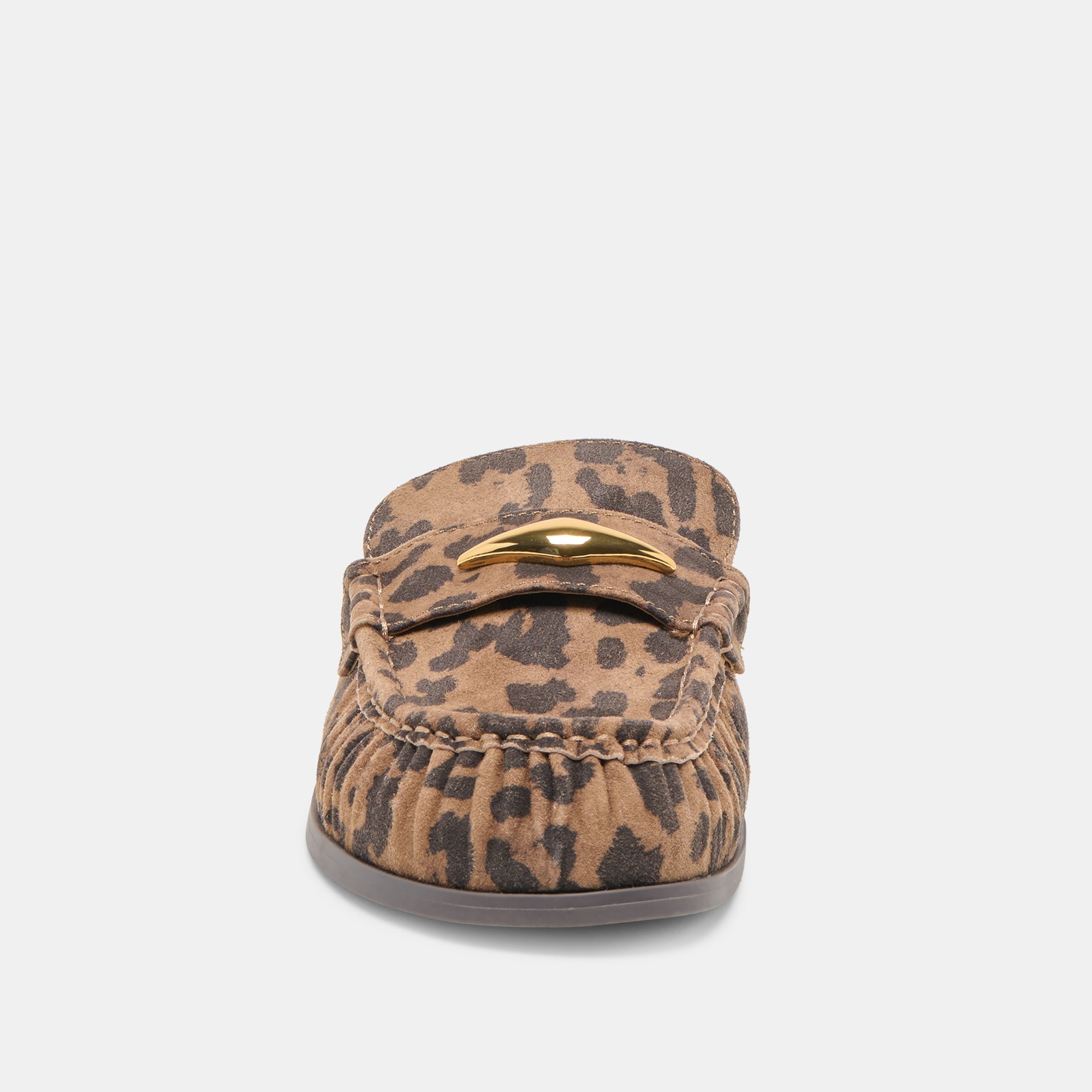 JODERO FLATS BROWN LEOPARD PRINTED SUEDE