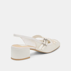 LORIS HEELS TRUE WHITE SATIN