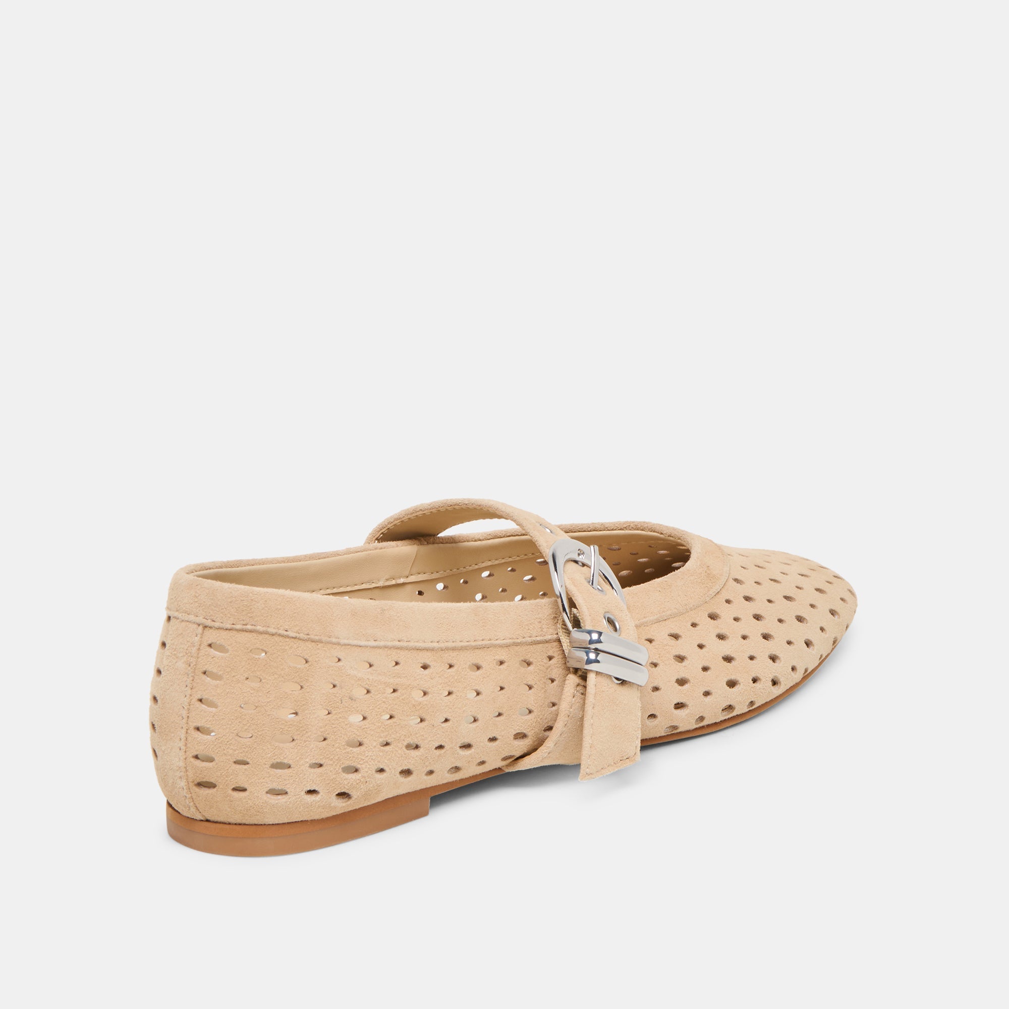 MIKEL BALLET FLATS CAMEL PERFORATED SUEDE
