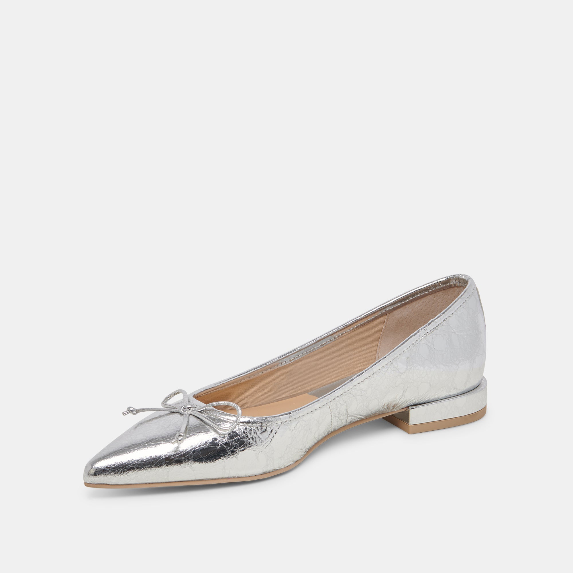 PALANI BALLET FLATS SILVER DISTRESSED LEATHER - re:vita
