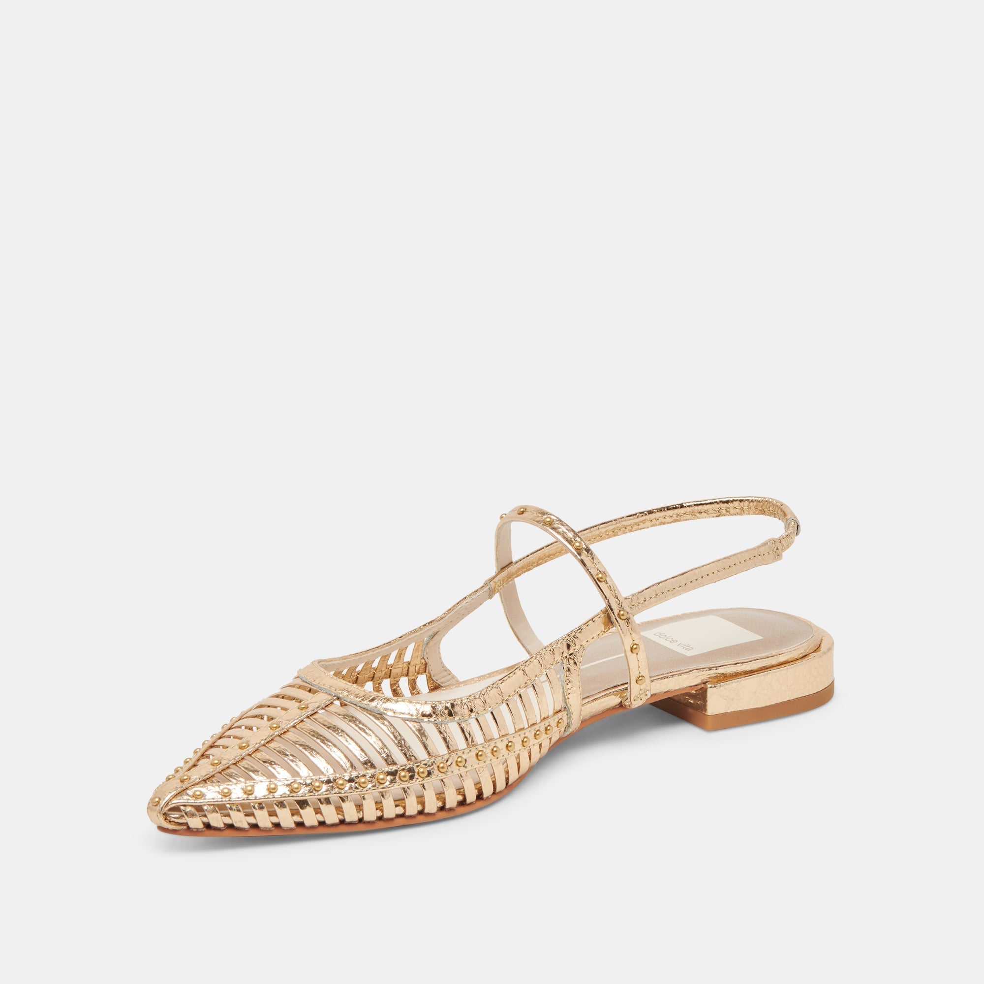 PHINLY FLATS GOLD DISTRESSED LEATHER - re:vita