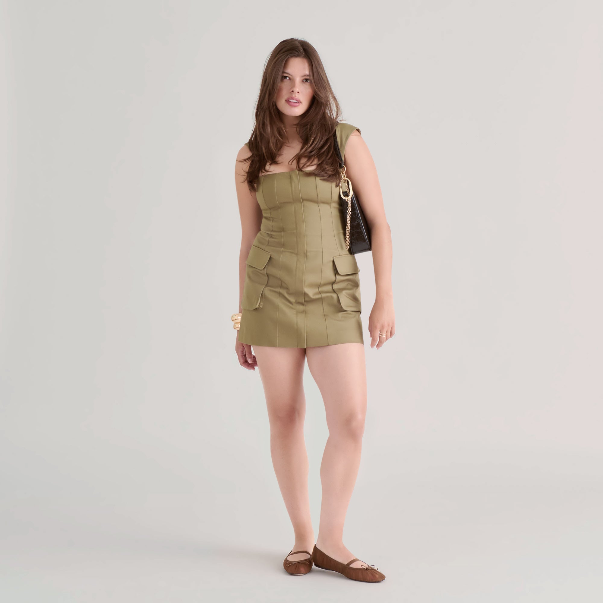 RAEVEN BALLET FLATS MID BROWN TULLE