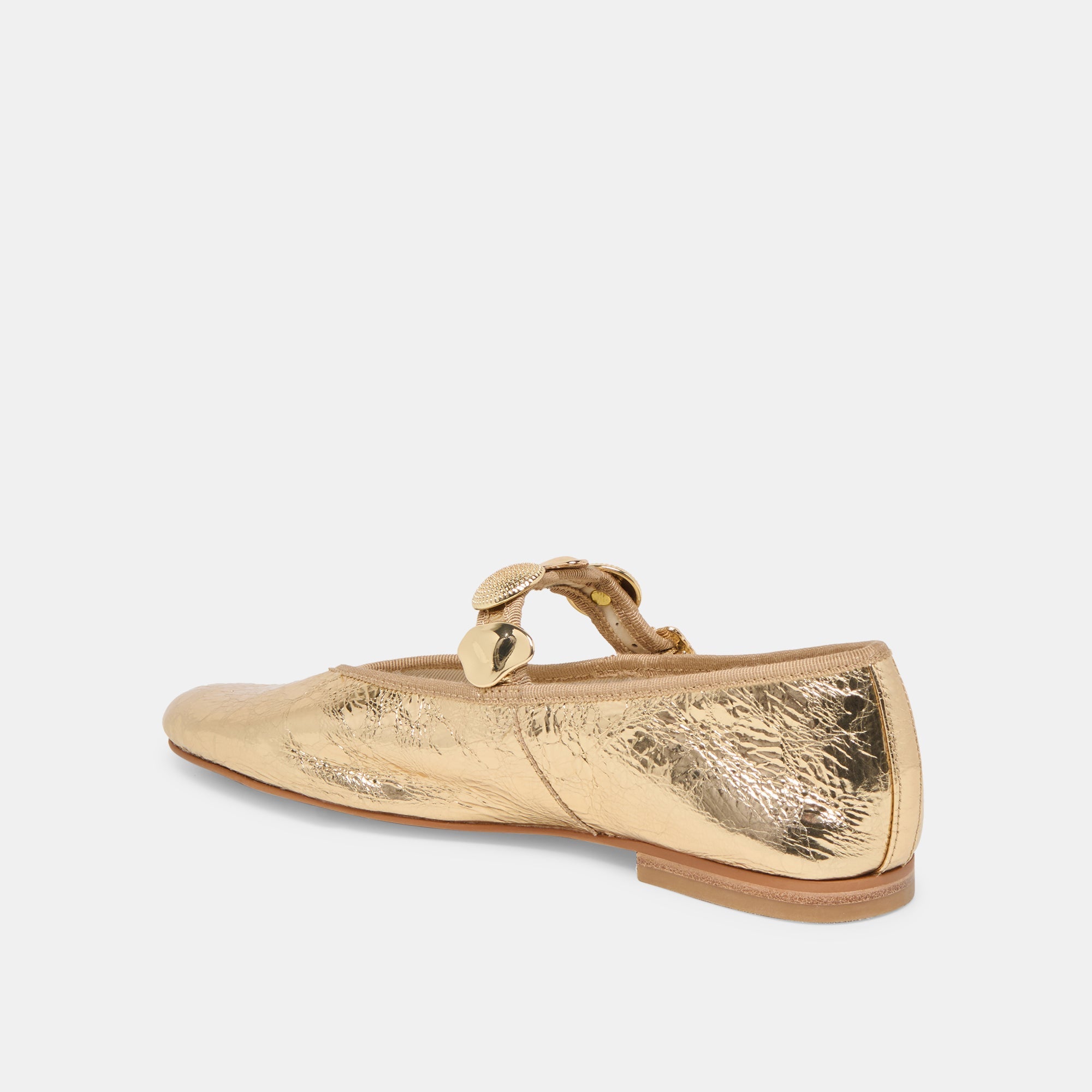 RELAN BALLET FLATS GOLD DISTRESSED LEATHER